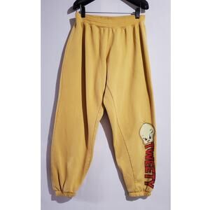 Looney Tunes Tweety Bird Pull On Jogger Sweatpants Womens Size XL Yellow Pockets